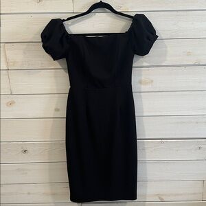 Betsy & Adam Elegant Black Midi Dress